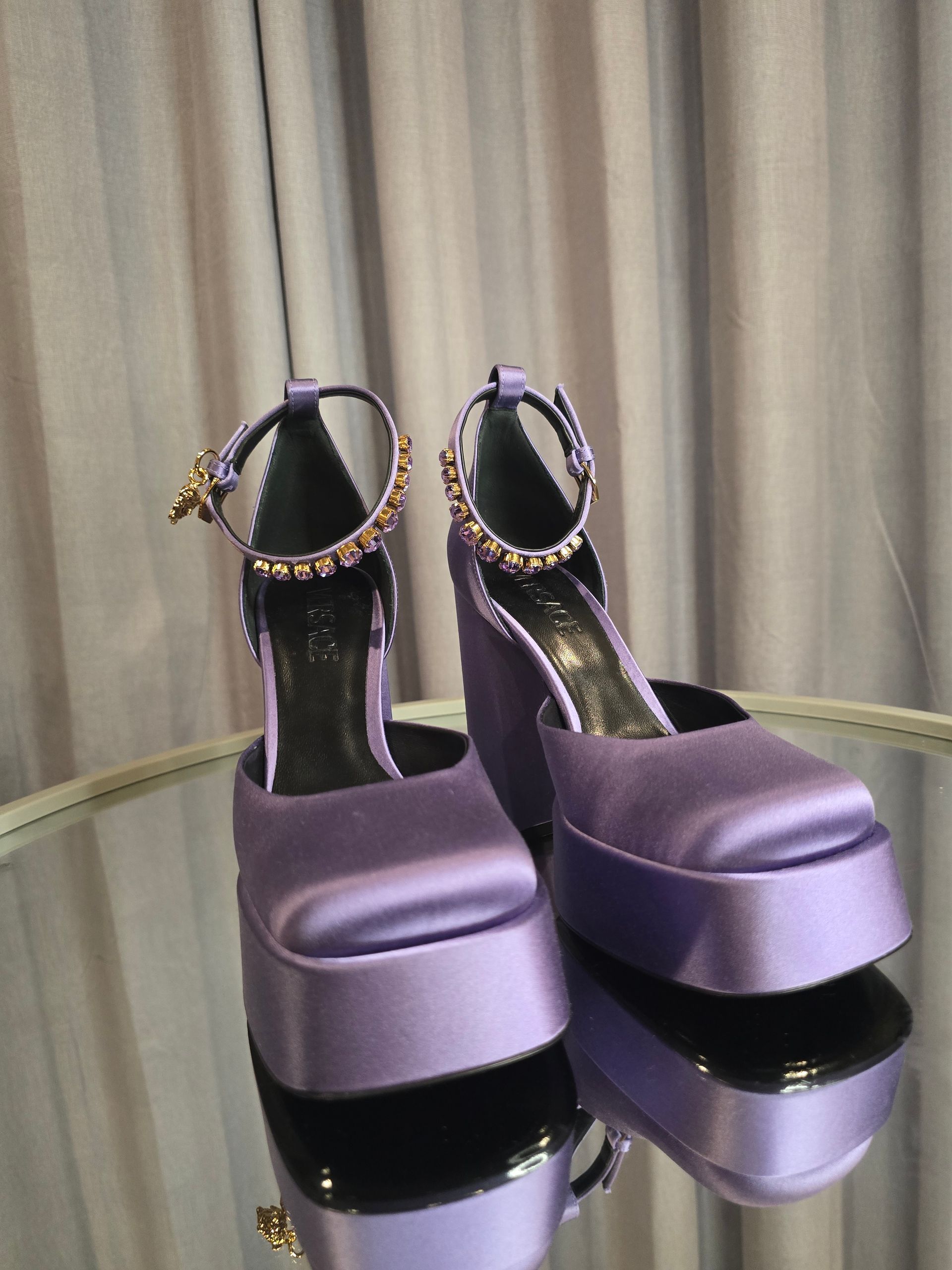 Versace Aevitas Purple Heels