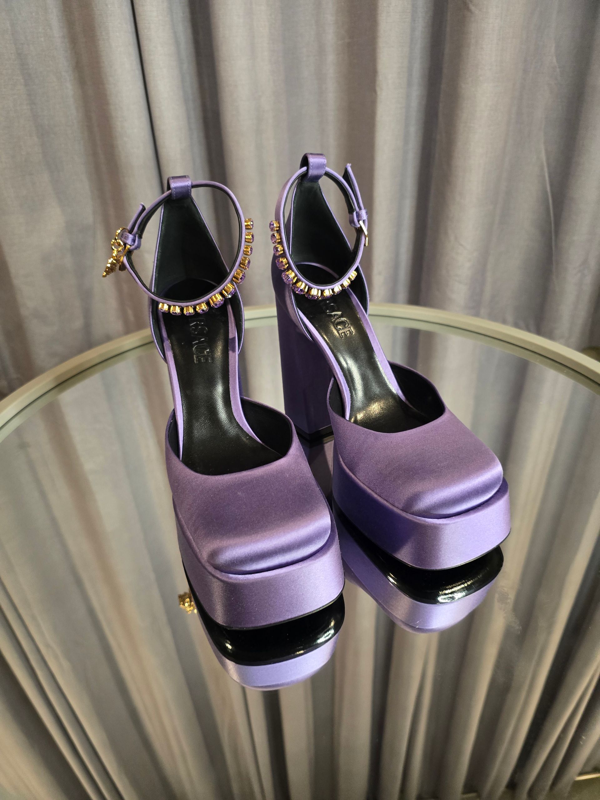 Versace Aevitas Purple Heels