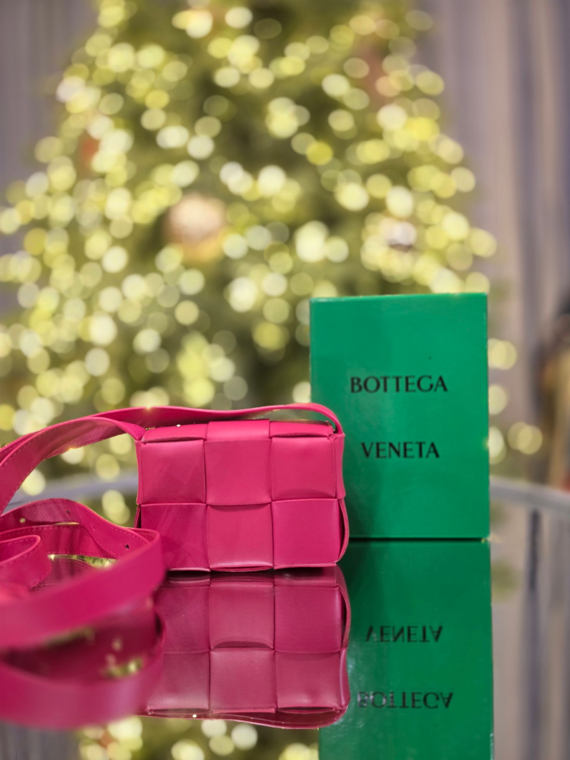 Bottega Veneta Mini Candy Pink Cassette Crossbody Bag