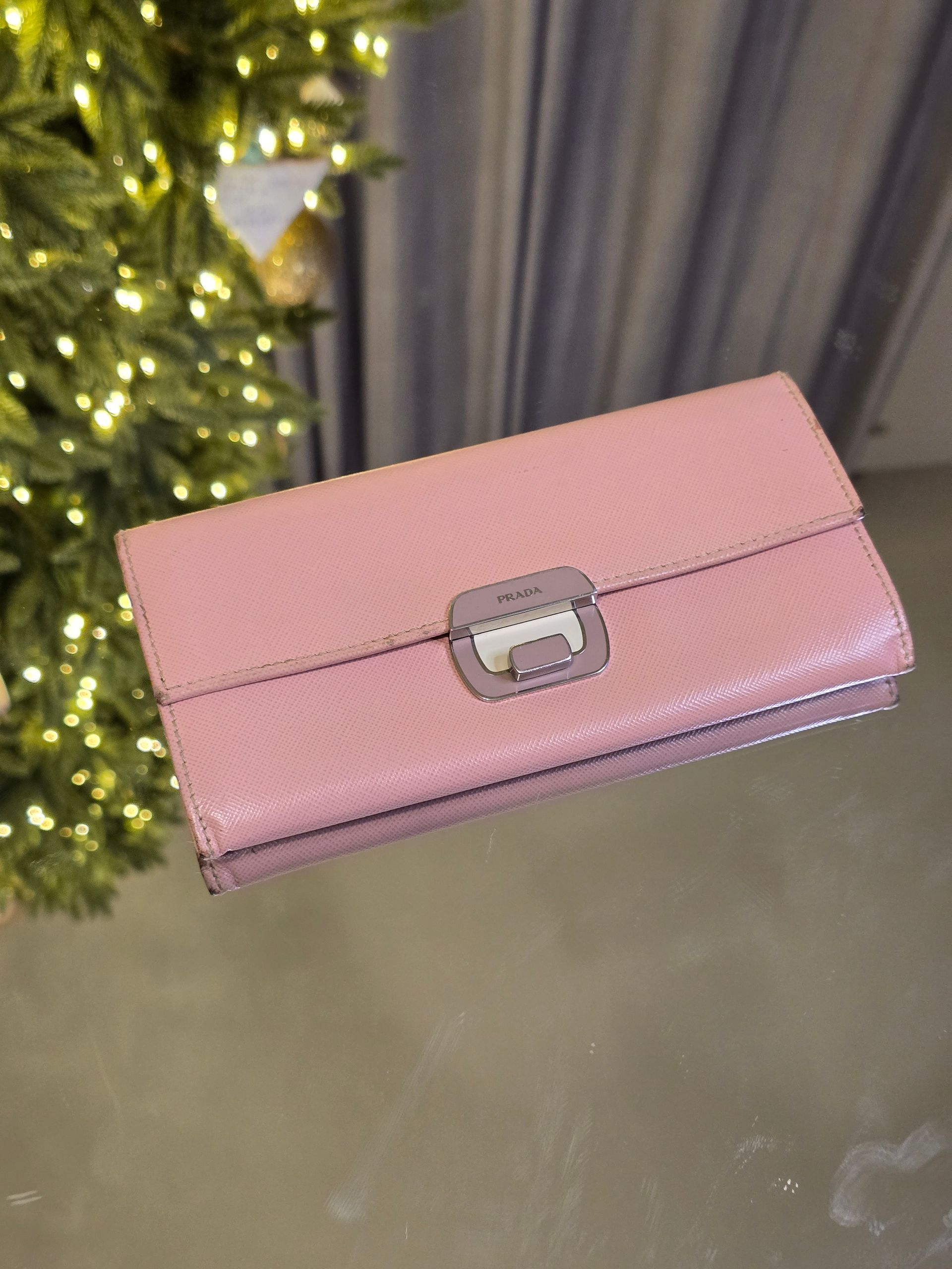 Prada Sakura Pink Saffiano Leather Wallet