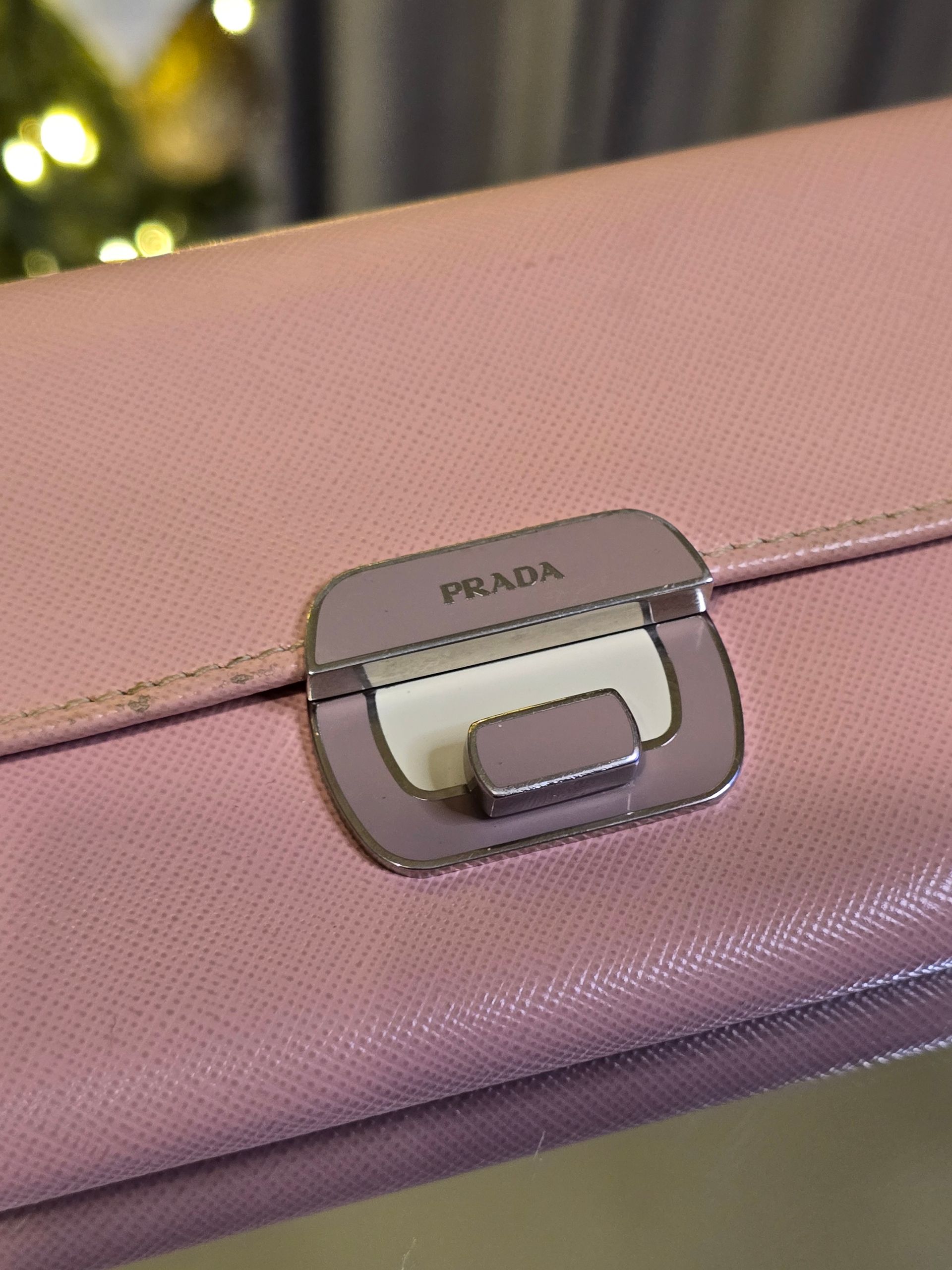 Prada Sakura Pink Saffiano Leather Wallet