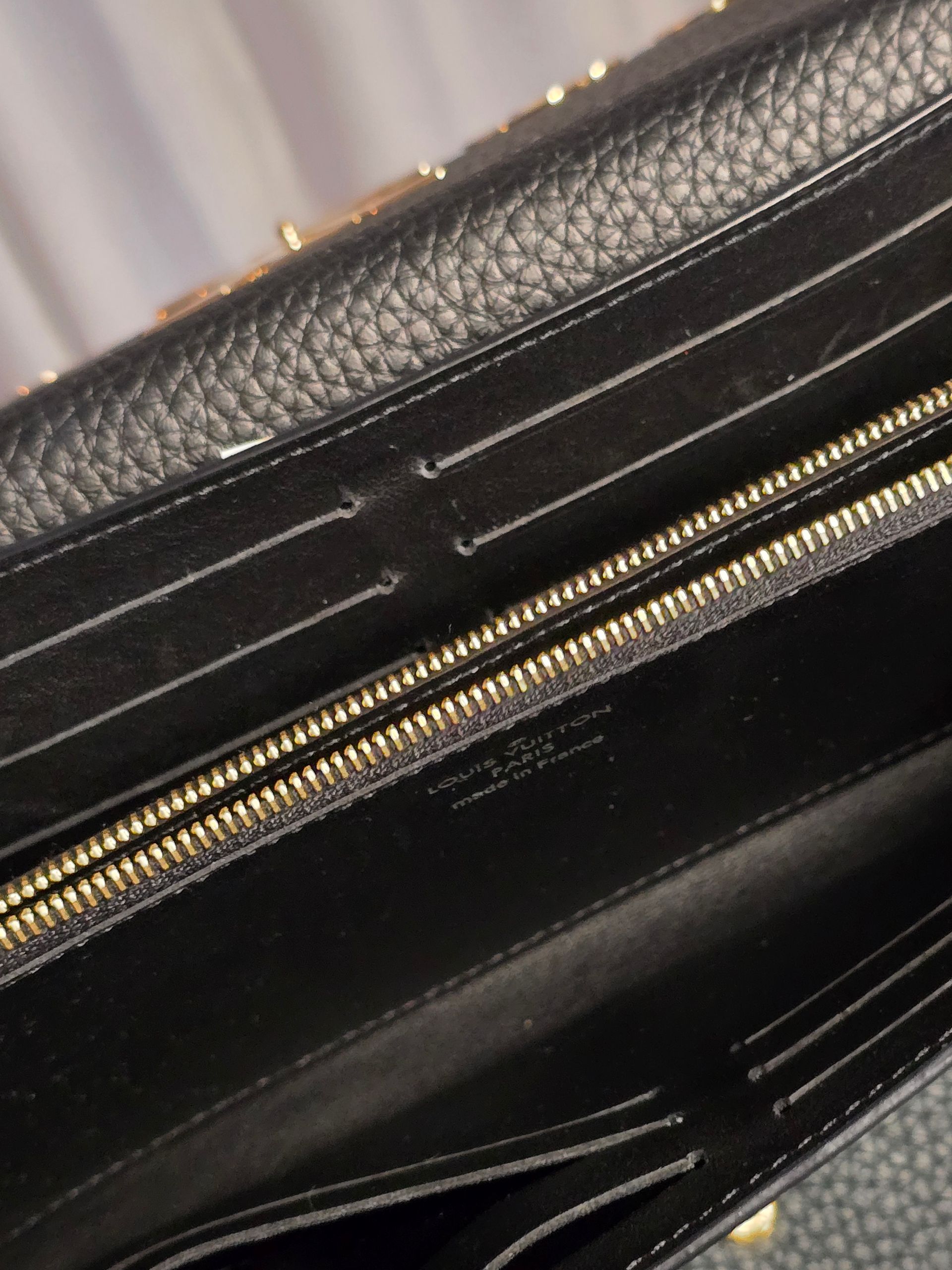 Louis Vuitton Capucine Black Long Leather Wallet