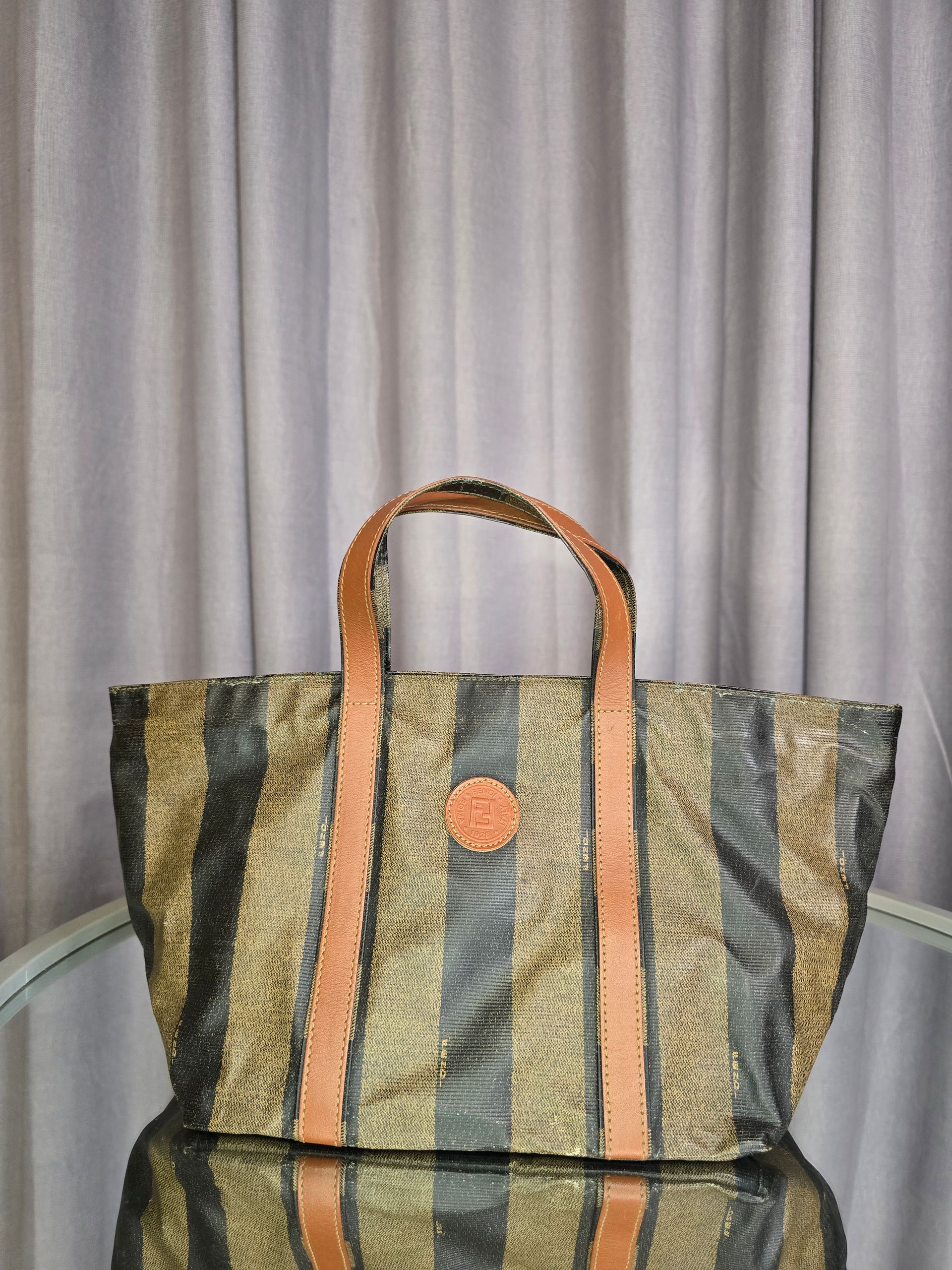 Vintage Fendi Pequin Coated Nylon