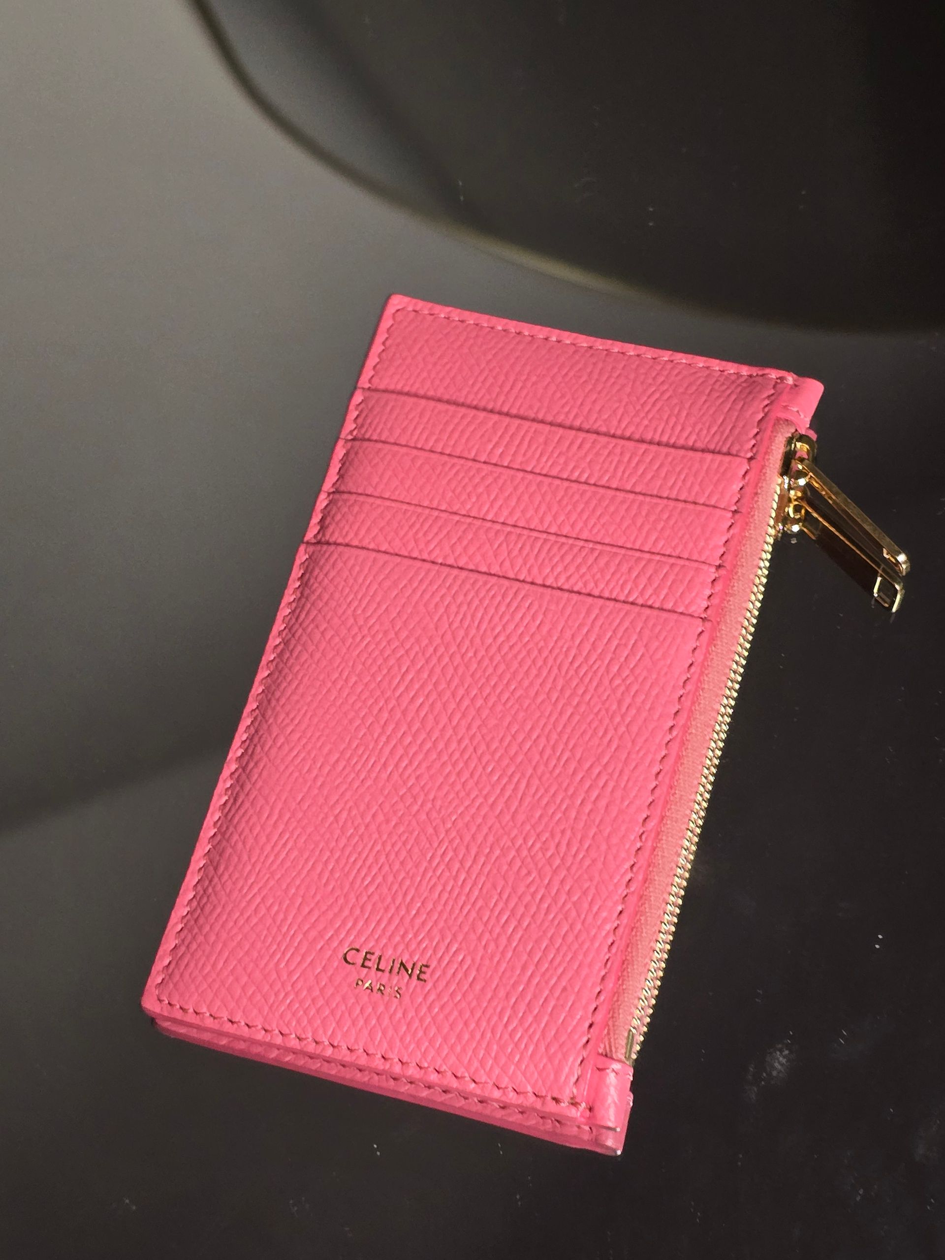 Celine Pink Leather Coin/Card Wallet