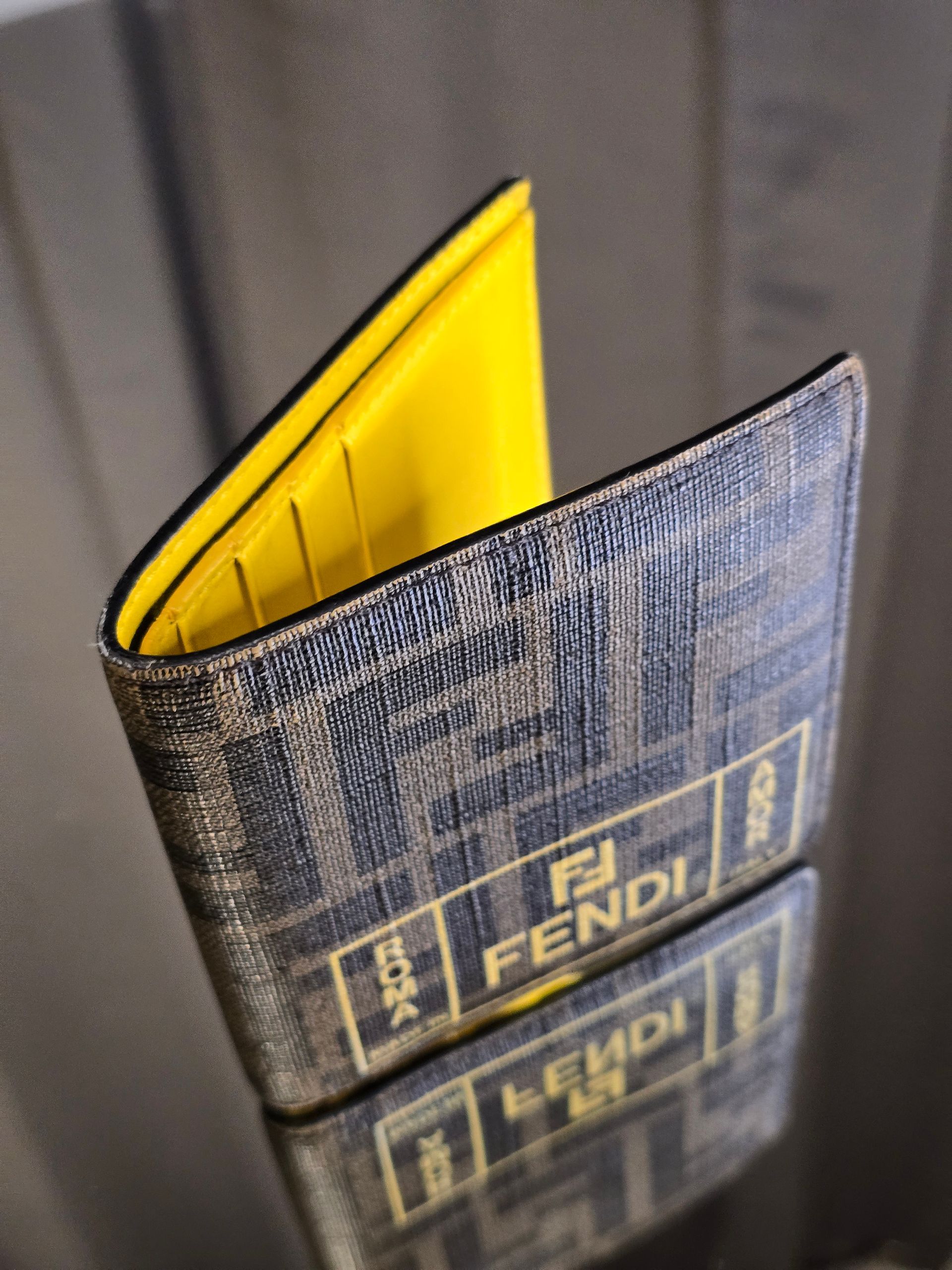 Fendi Bifold Coated Canvas Leather Wallet