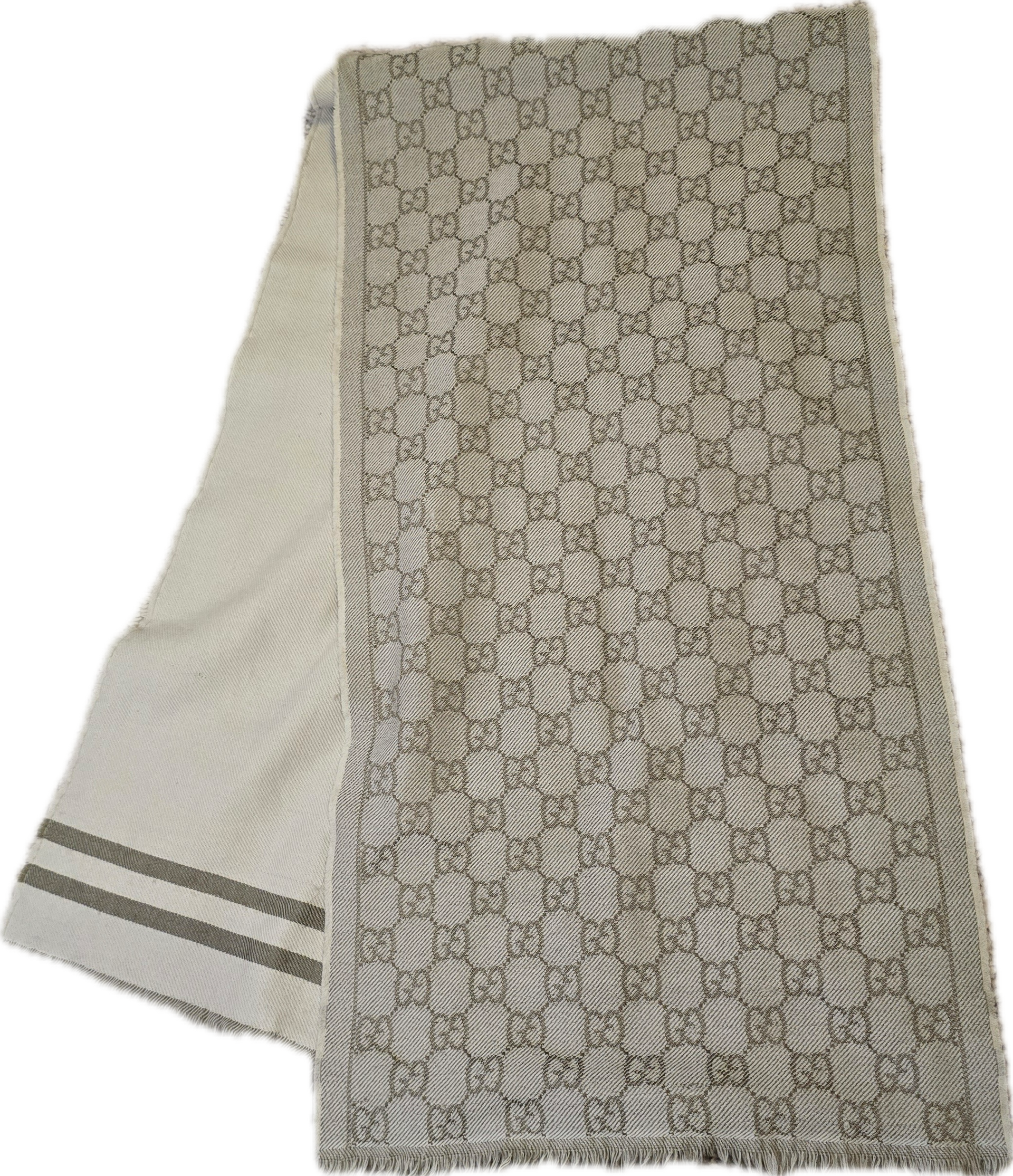 Gucci Light Gray Wool Scarf