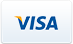 Visa credit card logo. Blue word 