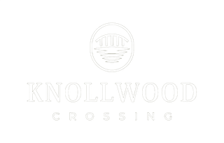 Knollwood crossing logo white - Footer - Click to go home
