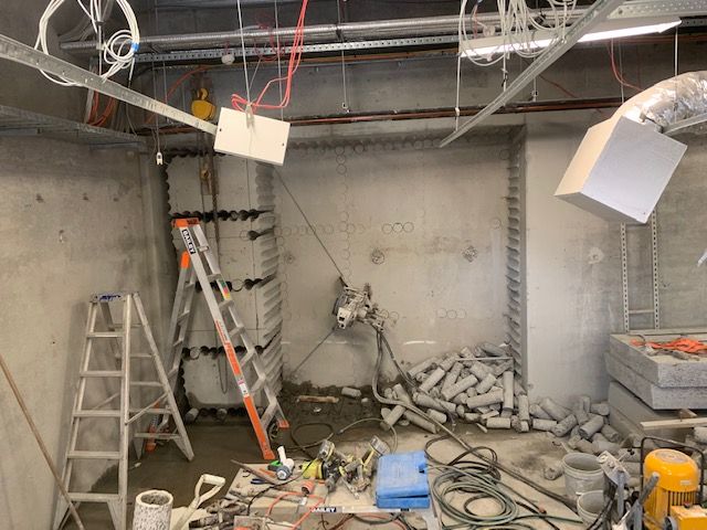 Core Drilling Machine In Wall Drilling Multiple Holes — Concrete Cutting in Agnes Water, QLD