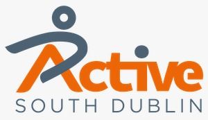Active South Dublin logo: Stylized orange and gray person, 
