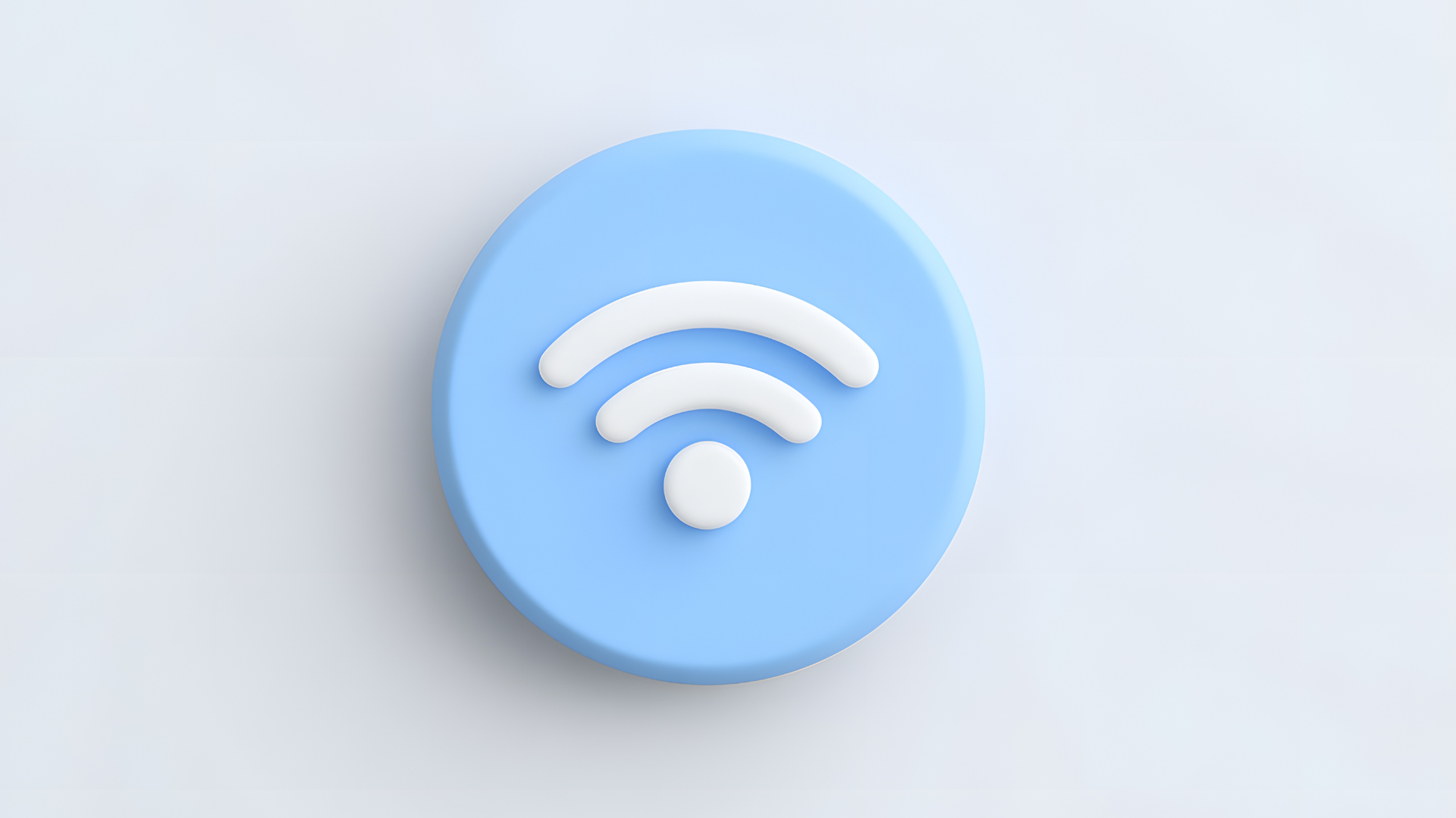White Wi-Fi signal icon on a light blue circular button.