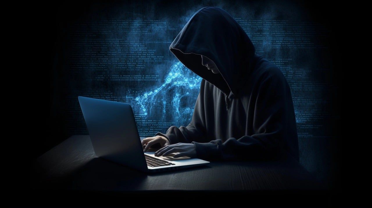 Hacker setting at a computer