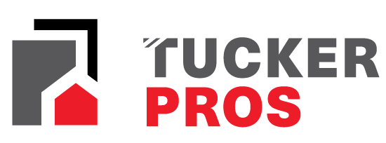 Logo of Tucker Pros; a stylized home icon and text.
