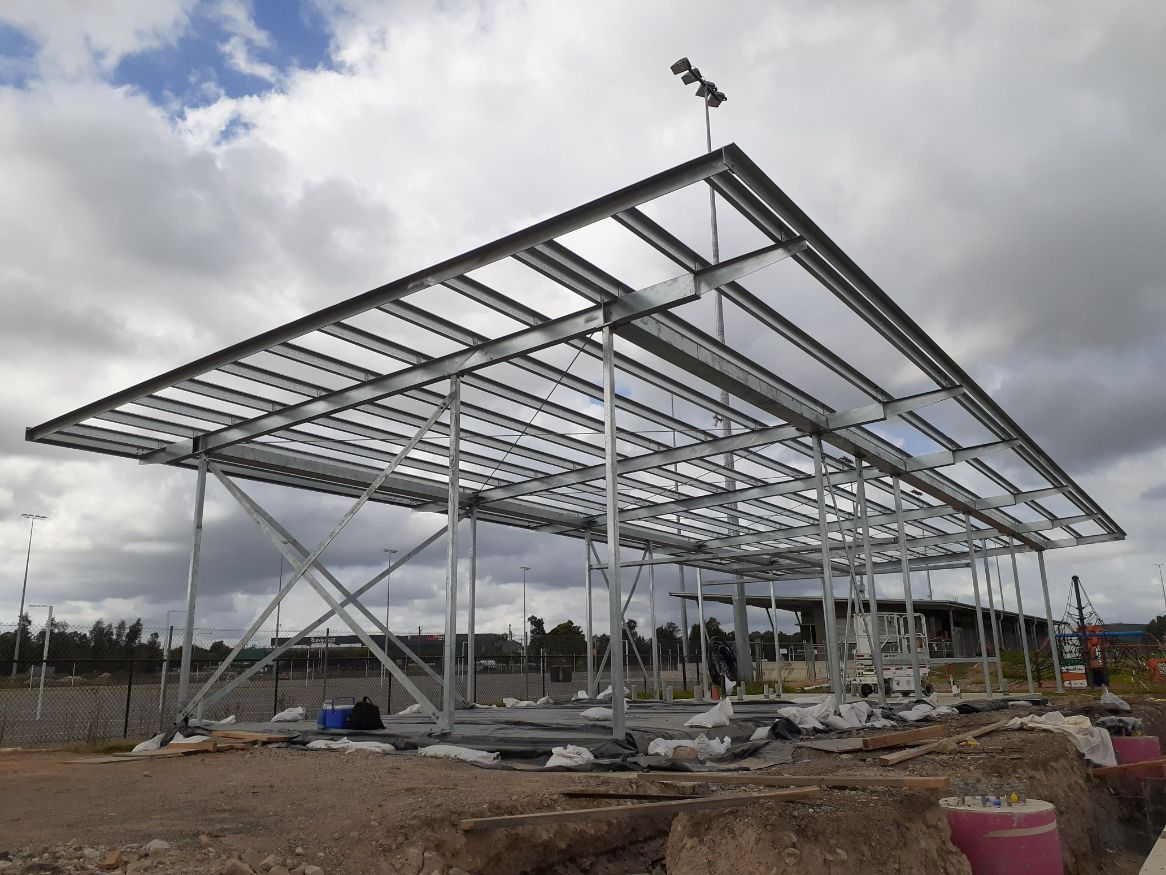 Roof Under Construction With Steel Frame Materials - Handrails in Shoalhaven, NSW