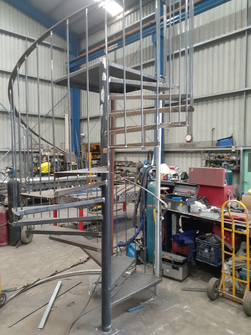 Inside The Warehouse Making The Metal Stairs - Handrails in Shoalhaven, NSW
