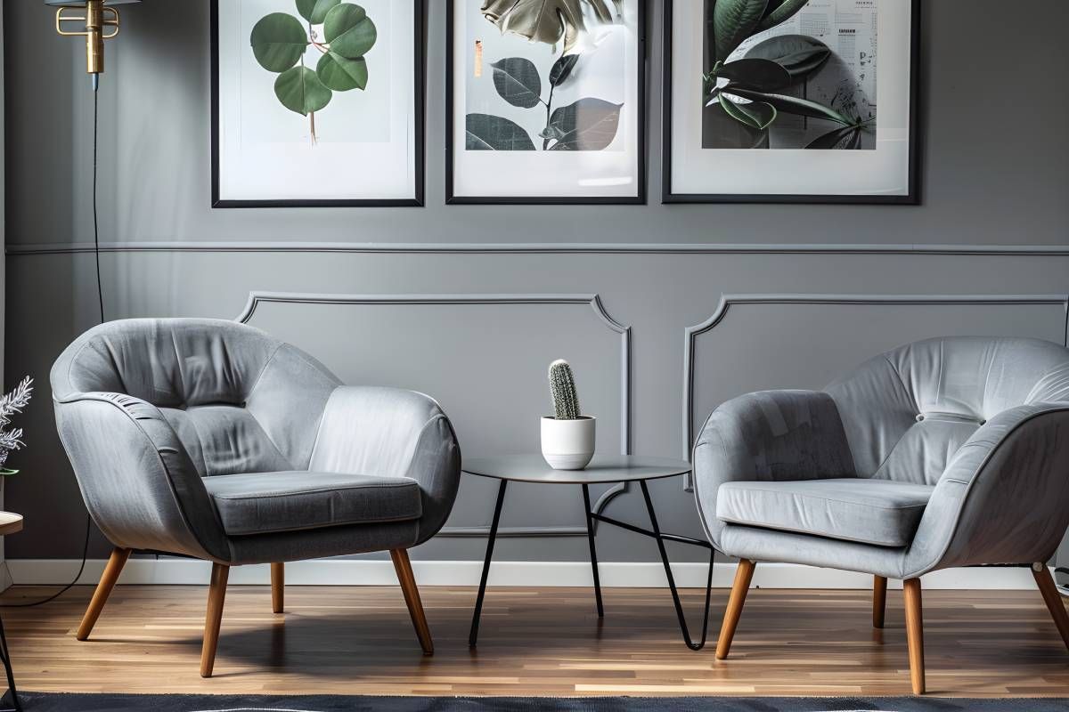 Living room featuring soft gray paint on the walls near Lexington, KY