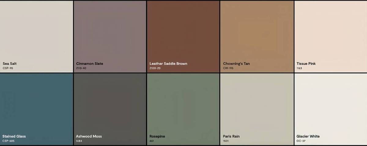 2025 Color Trends Palette featuring multiple colors at Superior Paint & Decorating near Lexington, Kentucky