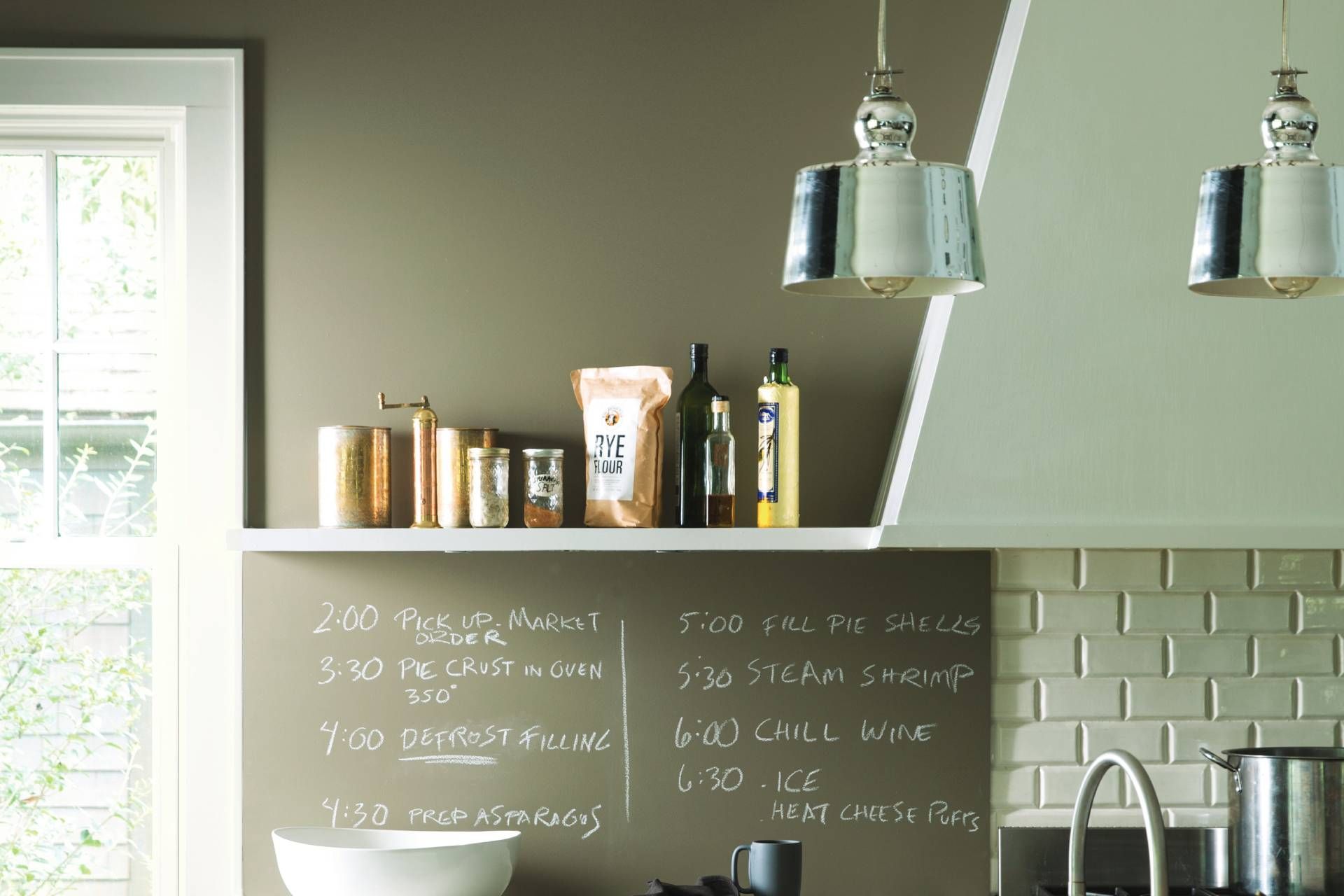 Benjamin Moore chalkboard paint on a kitchen wall near Lexington, KY, during the day