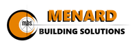 Logo for Menard Building Solutions with orange text and a circular icon containing the letters mbs.
