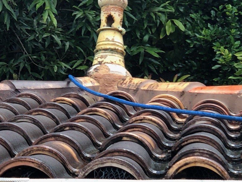 Before Cleaning The Tile Roof — Cleaners in Sunshine Coast, QLD
