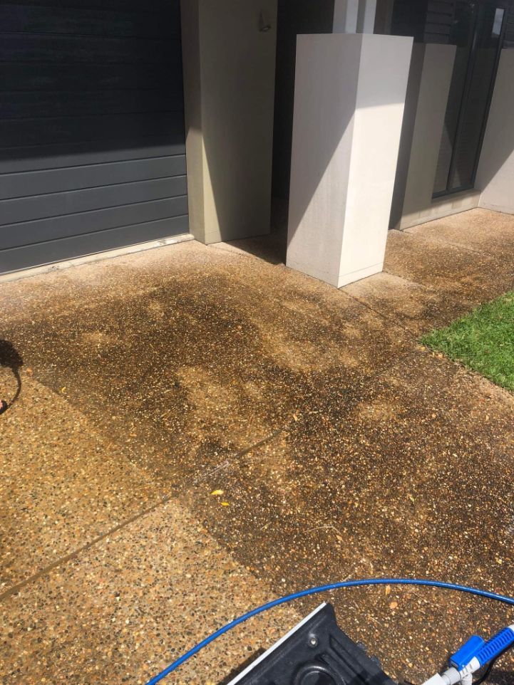 Before Cleaning The Pebble Floor — Cleaners in Sunshine Coast, QLD