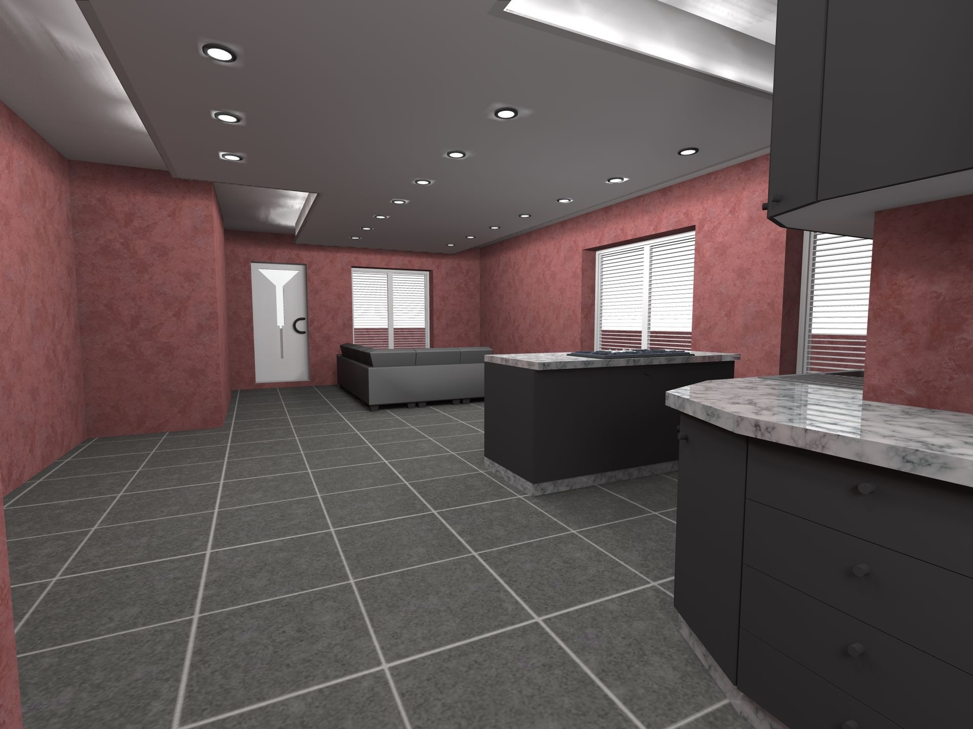 render di una cucina