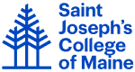 The logo for saint joseph 's college of maine has two trees on it.