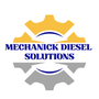 Logo for Mechanick Diesel Solutions: yellow and gray gear with blue arcs, blue text.