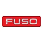 FUSO logo: White, bold letters on a red rectangular background.