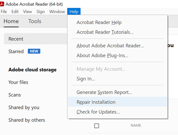 Adobe Repair Installation