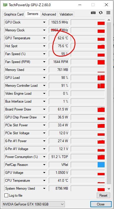 GPU-Z GPU temperaturen 
