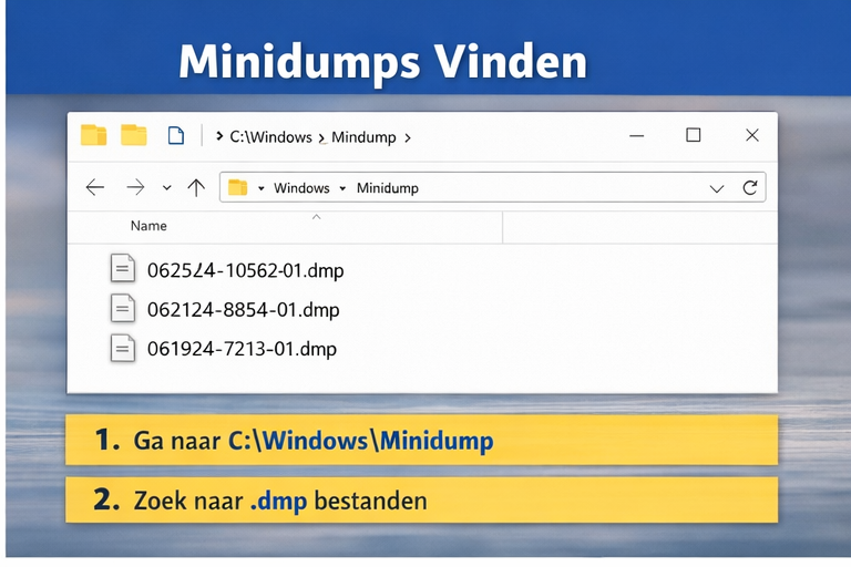 Windows minidump vinden