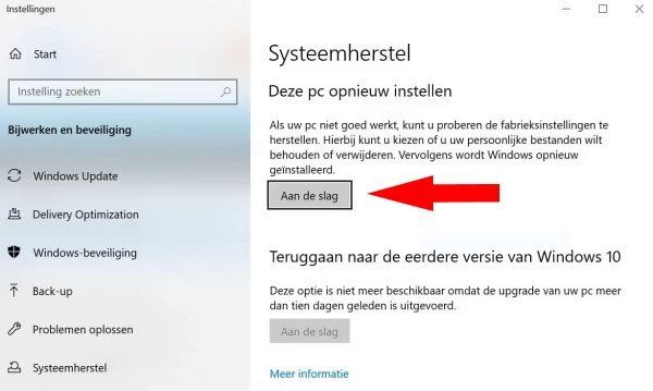 Windows 10 systeemherstel