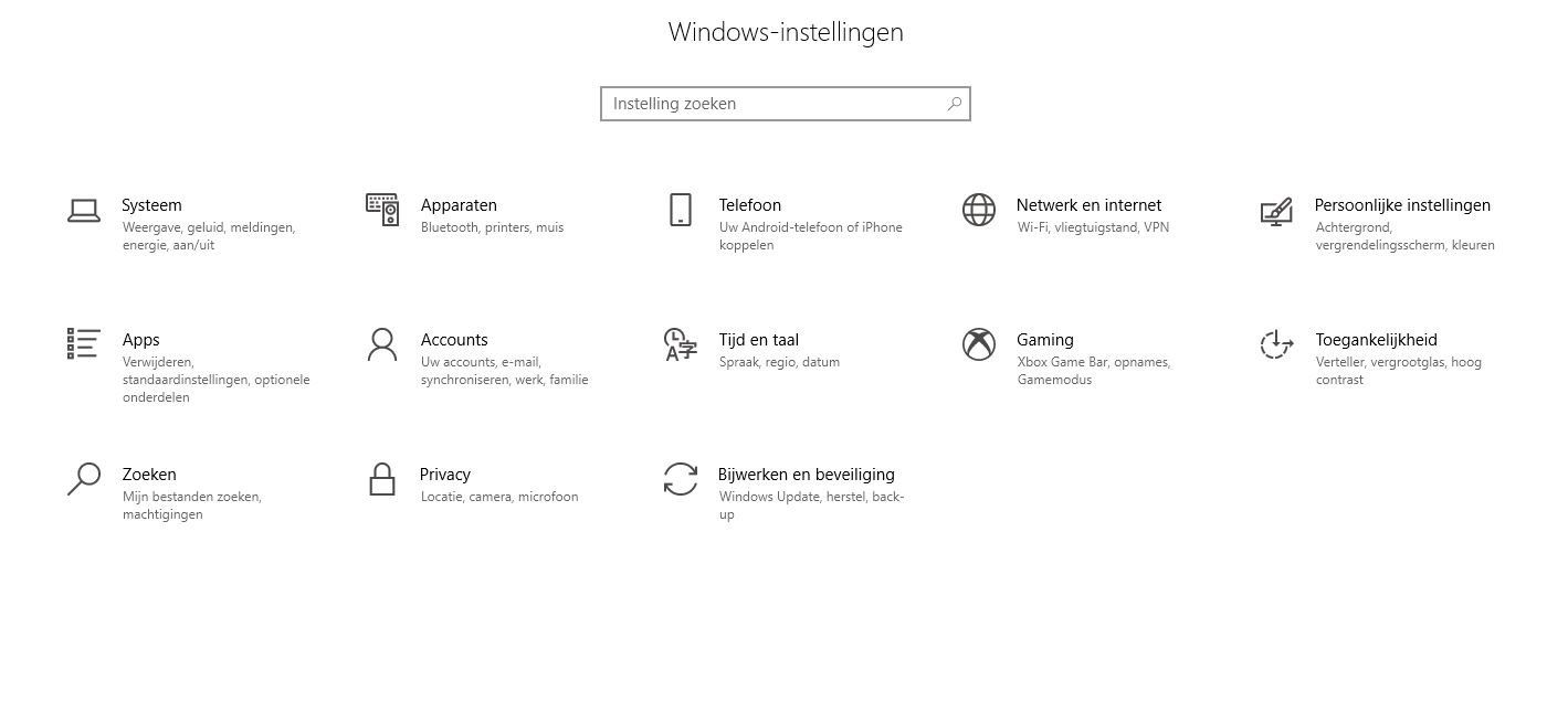 Windows instellingen