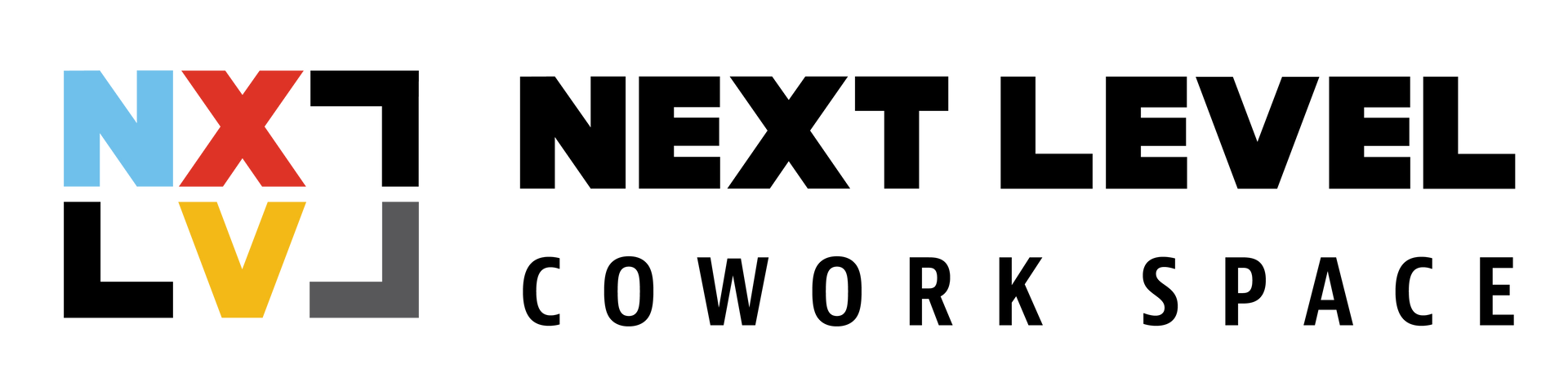 A logo for Next Level Cowork space
