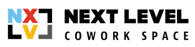 A logo for Next Level Cowork space