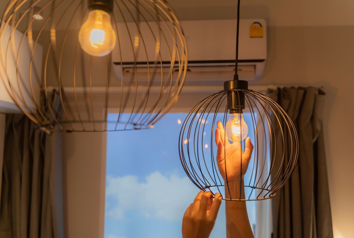 Installing indoor light bulb fixture
