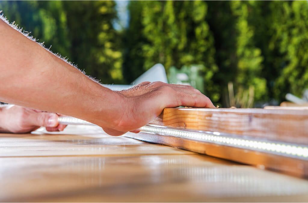 Installing LED strip lighting on wood deck