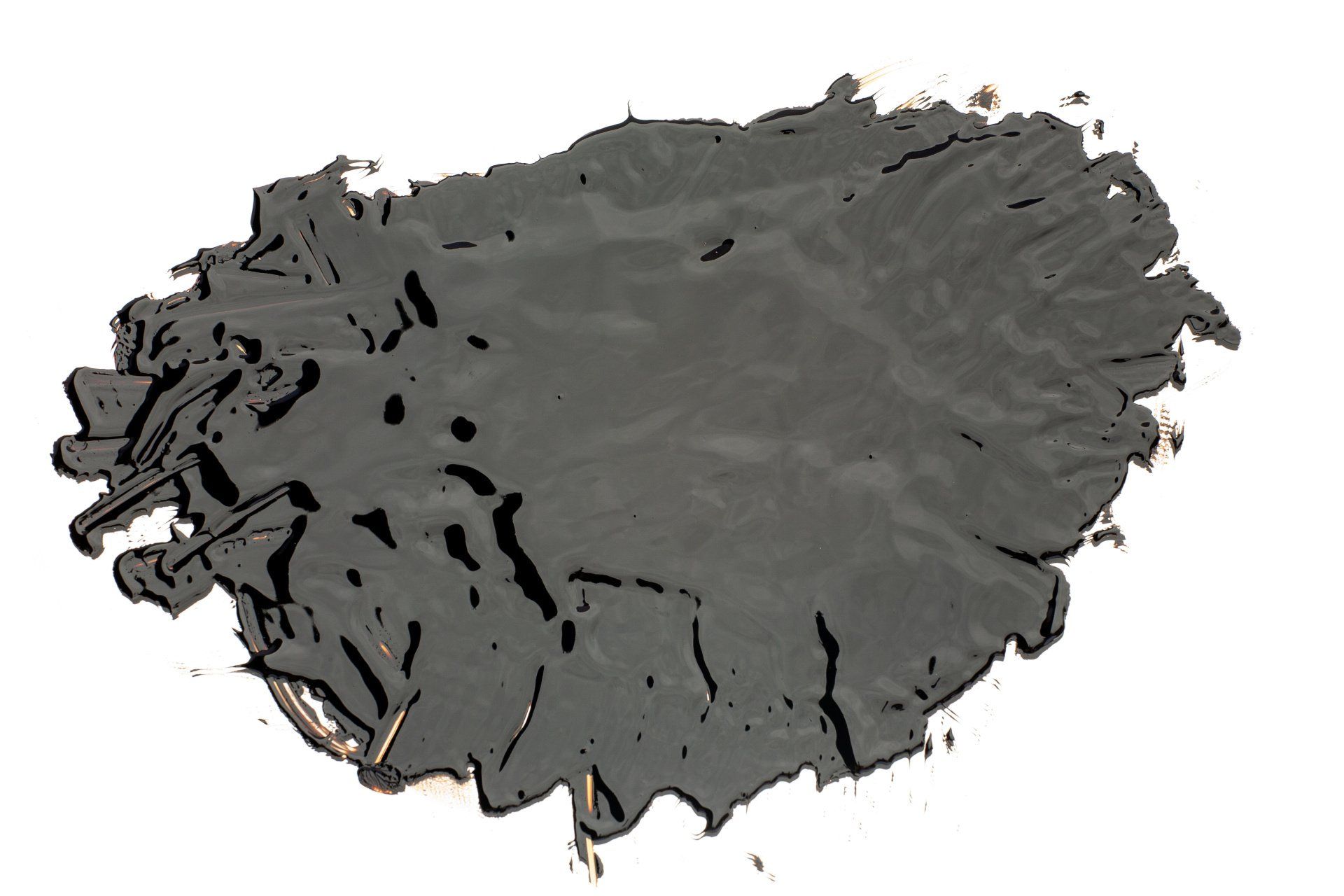 Black asphalt sealant on a white background