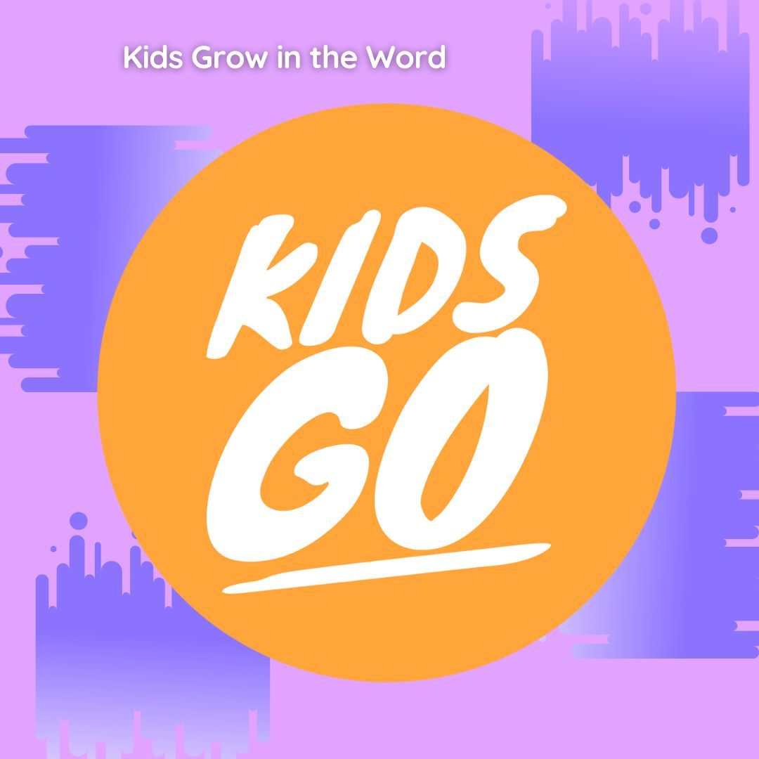 A kids go logo with a purple background