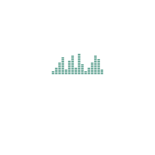 Green audio equalizer bars on a white background, representing sound levels.