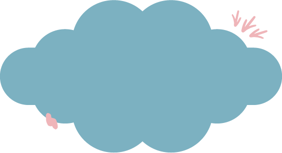 A blue cloud with arrows pointing to it on a white background.