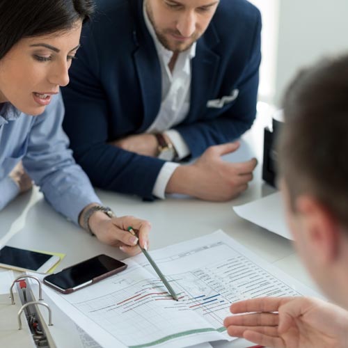 Business meeting with financial advisor