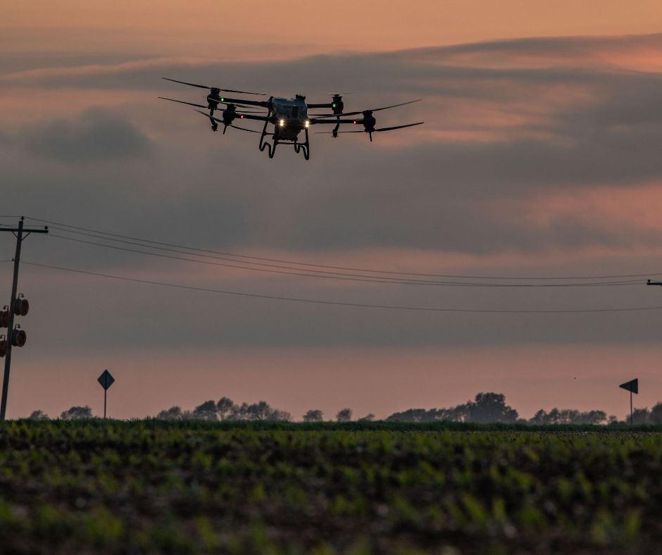 Rantizo operators in spray service hub locations can swarm up to 3 drones weighing over 55 lbs.