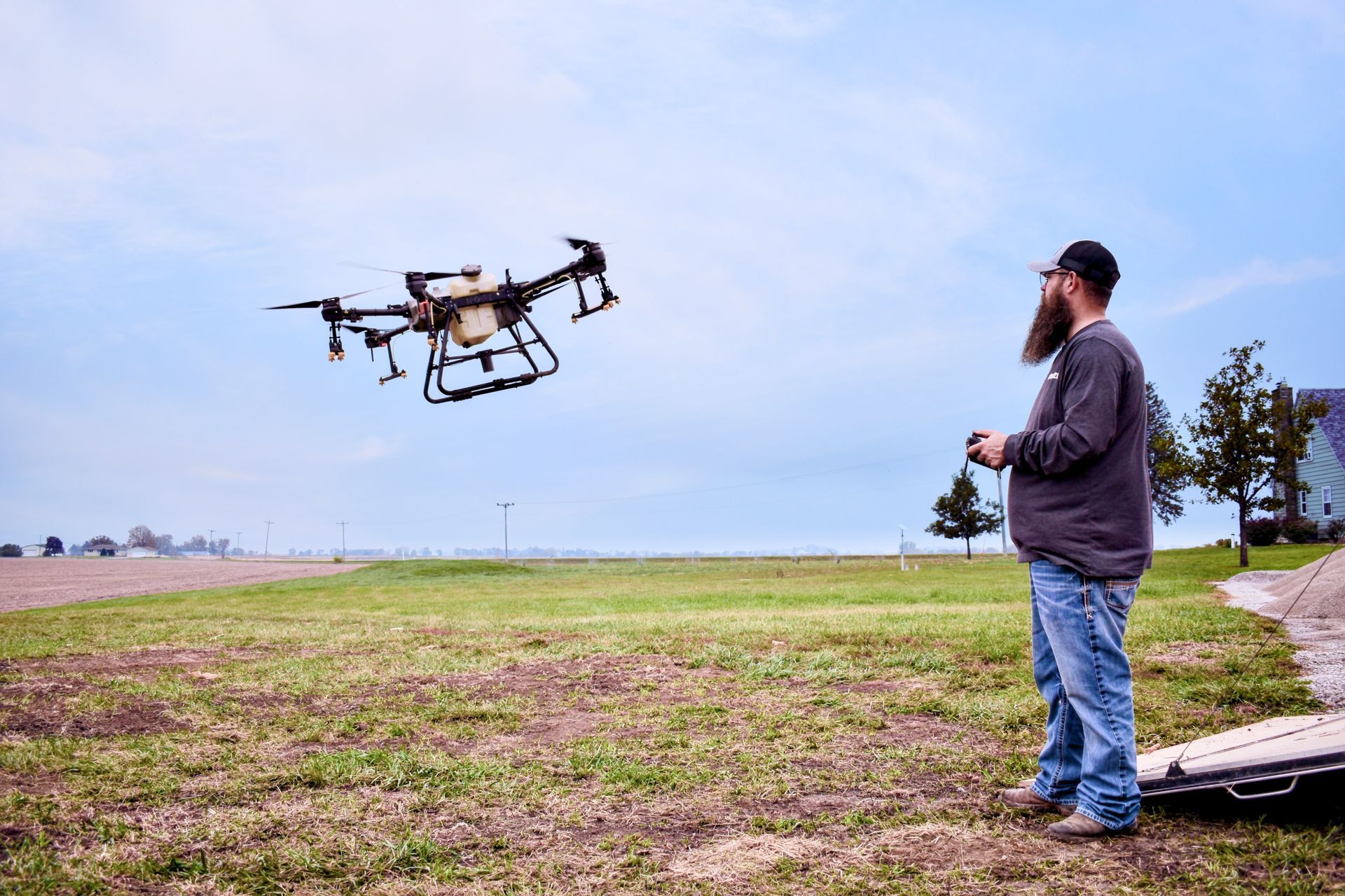 Operator flying a drone in Arkansas