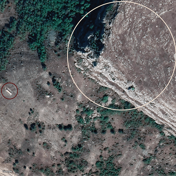 an aerial view of the alleged eco-activist protest by satellite imagery and social media