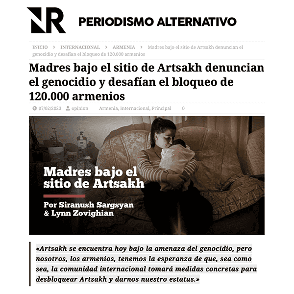 A screenshot from Nueva Revolucion, Periodismo alternativo website