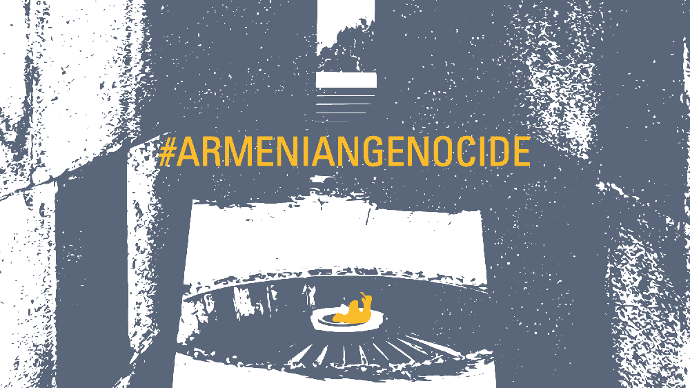 illustration of Dzidzernagapert the Armenian Genocide memorial monument in Armenia