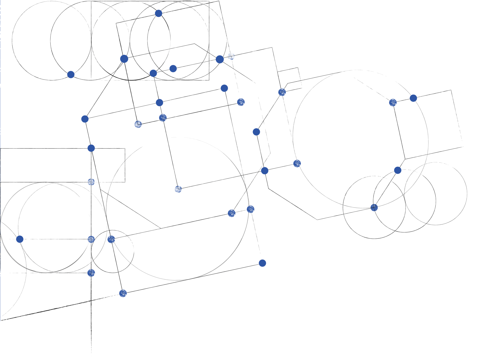 Network of connected lines representing socio-economic development