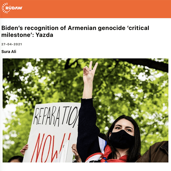 Screenshot of article from Rudaw website